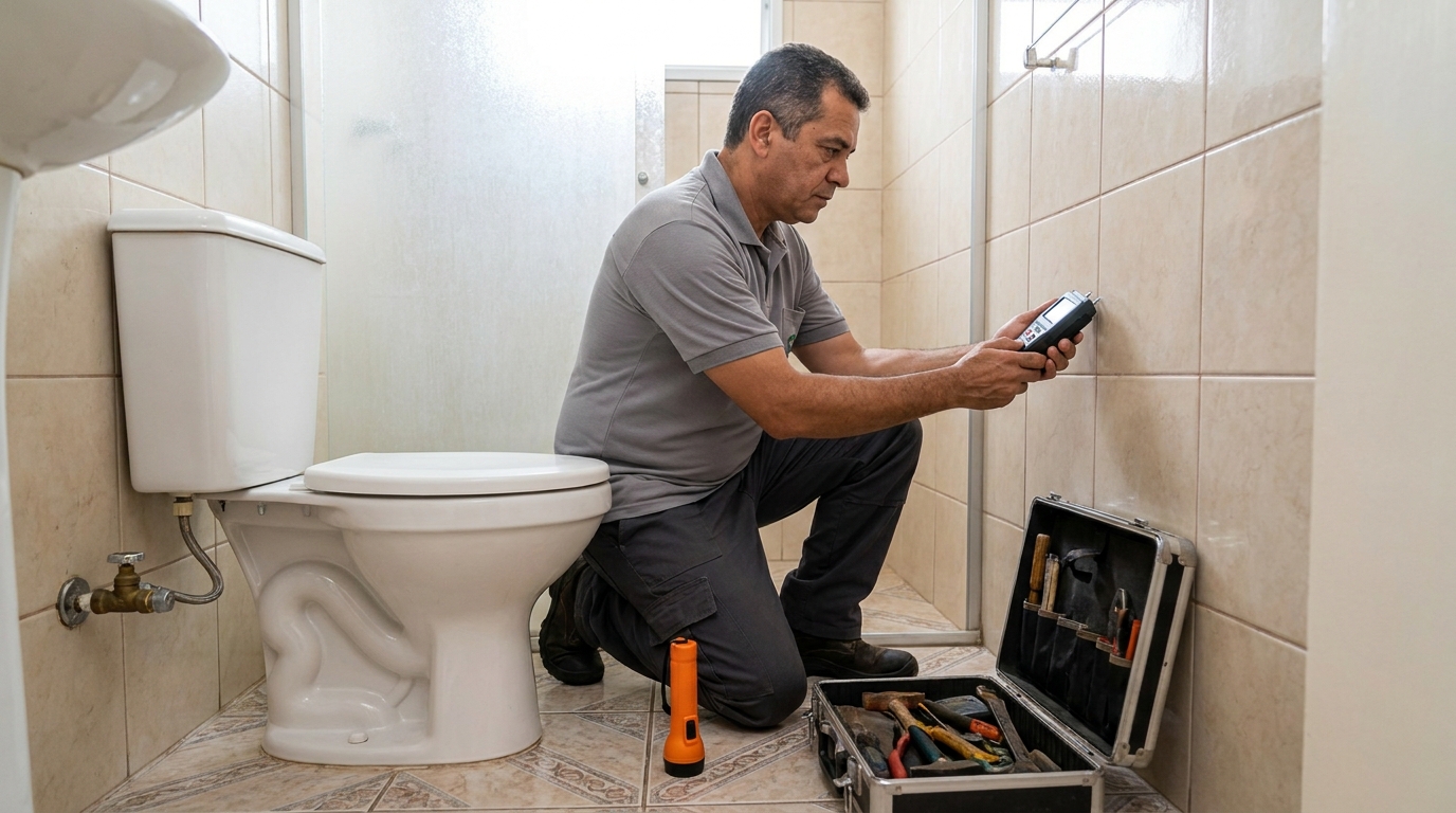 Técnico de caça vazamento com detector em Natal‑RN